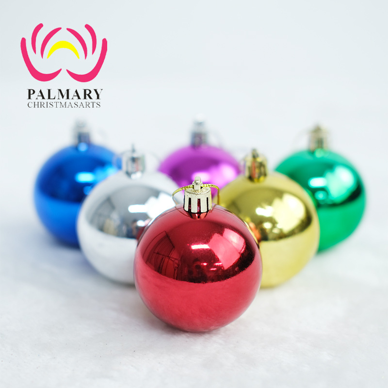 圣诞小球电镀亮光球2cm-10cm塑料球圣诞节装饰圣诞树挂件店面装饰