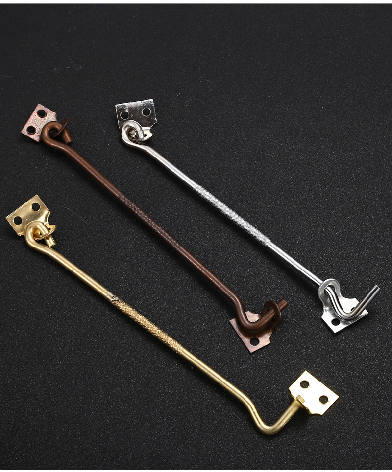 加厚仿古多彩窗户勾锁扣勾挡风挂钩搭扣插销窗扣窗栓搭勾固定窗钩