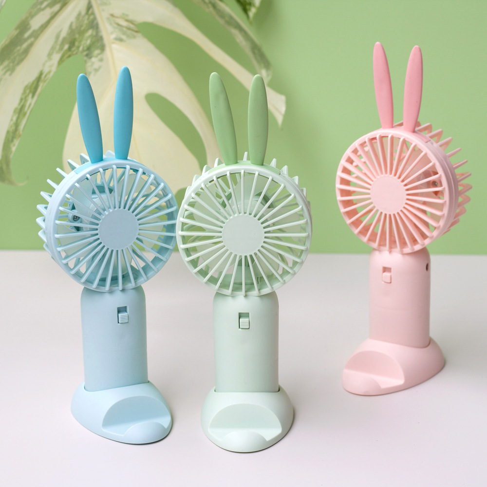 2023 New Simple Small Handheld Fan with Base Bracket Charging Student Summer Portable Electric Fan Gift