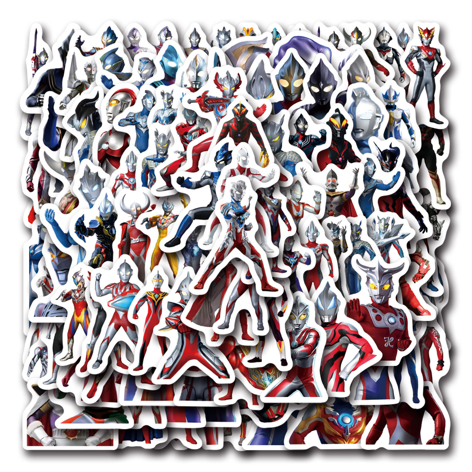 100张q版奥特曼贴纸高颜值笔记本手账手机行李箱个性装饰贴画批发