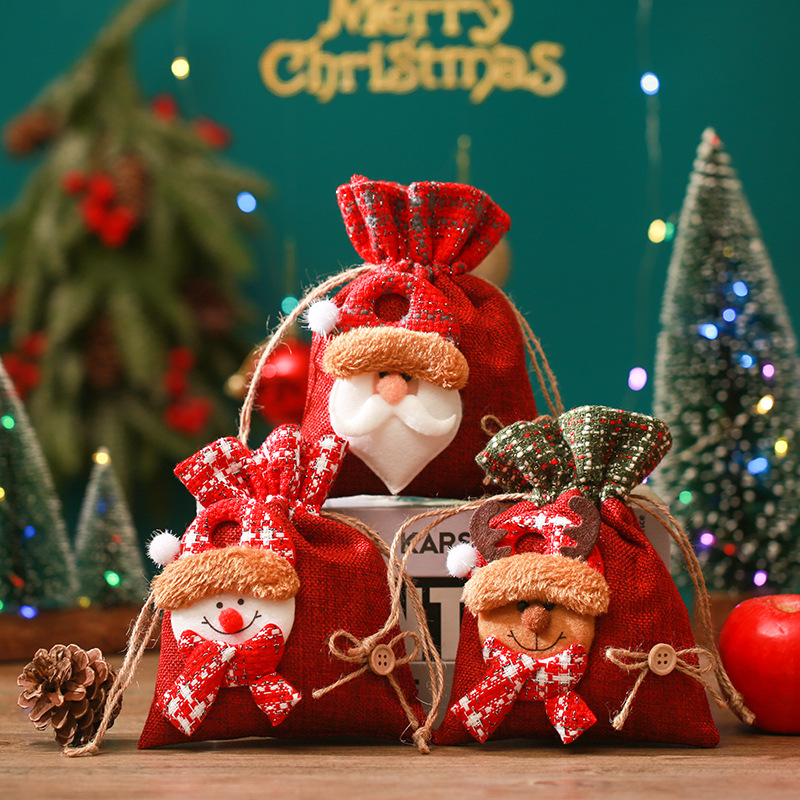 Christmas Decorations Small Gift Children's Christmas Eve Apple Gift Bag Creative Santa Claus Gift Bag Candy Bag