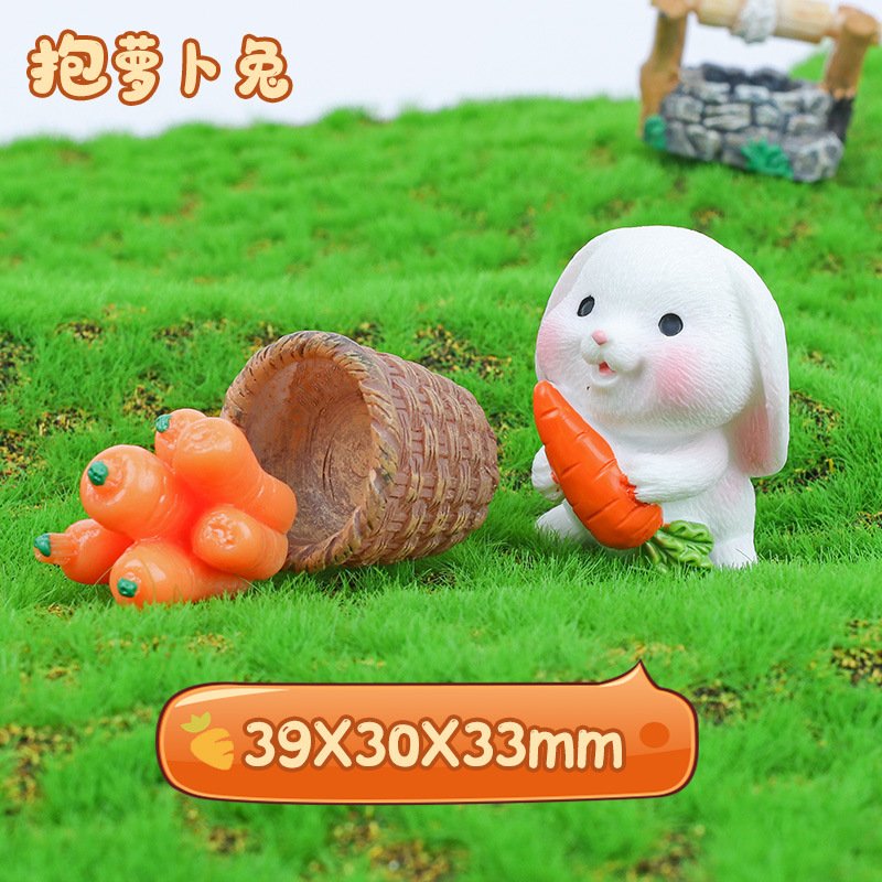 Micro Landscape Ornaments Cartoon Cute Rabbit Gardening Small Animal Resin Accessories Crafts Home Decoration Wholesale