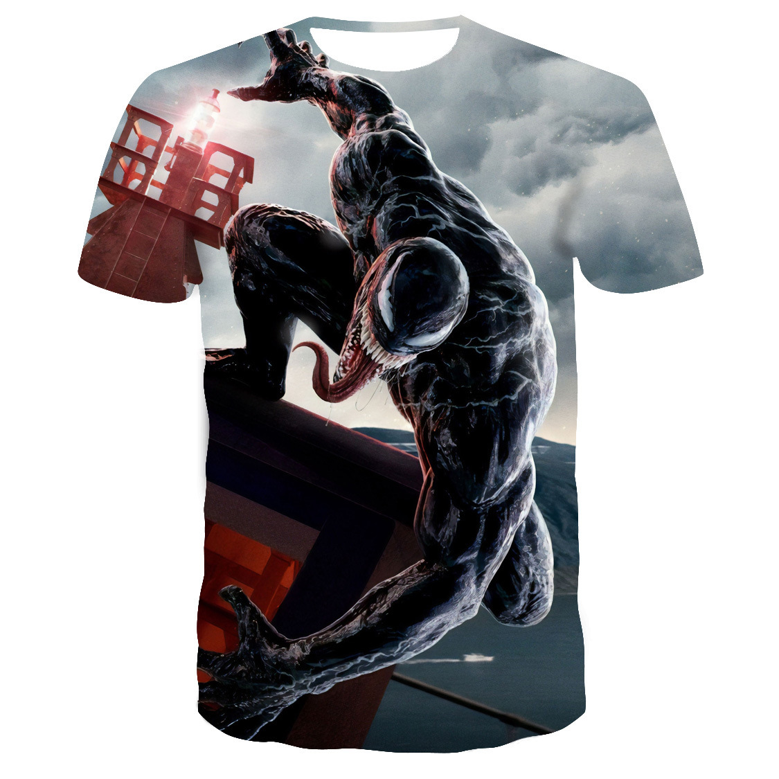 2019漫威电影毒液t恤 3d紧身印花运动健身衣 蜘蛛侠超级英雄