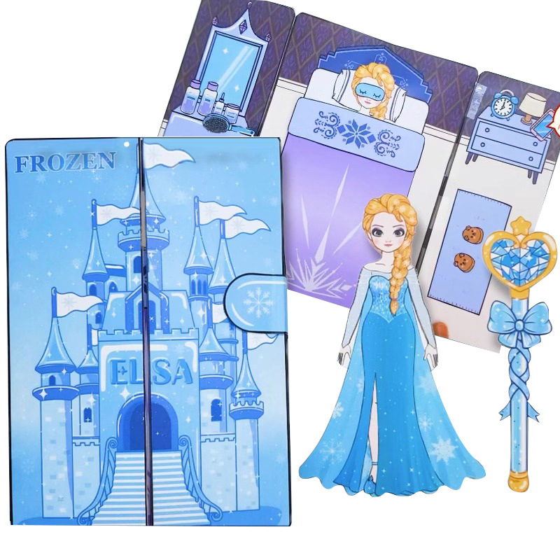 卡通儿童女孩贴贴画3到6岁以上专注力粘贴玩具幼儿公主换装贴纸书