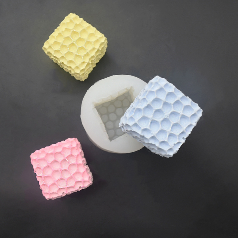 立体方形蜂巢蜂窝香薰蜡烛硅胶模具 diy韩式香薰石膏摆件 烘焙模