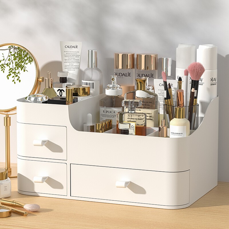 Cosmetics Storage Box Desktop Dresser Skincare Shelves Lipstick Storage Box Table Drawer Small Box