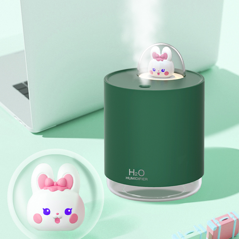 2023 New Cute Pet Usb Rechargeable Rabbit Humidifier Office Desktop Home Spray Hydrating Colorful Lantern
