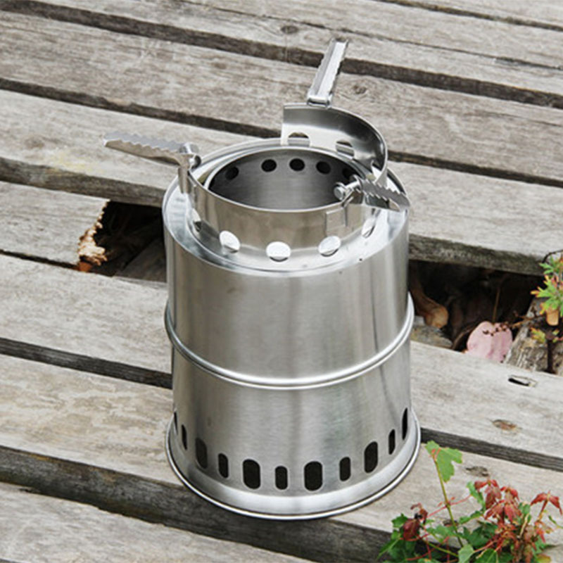 不锈钢酒精炉柴火炉烧烤炉木煤气炉 户外野炊柴火取暖野餐可定制