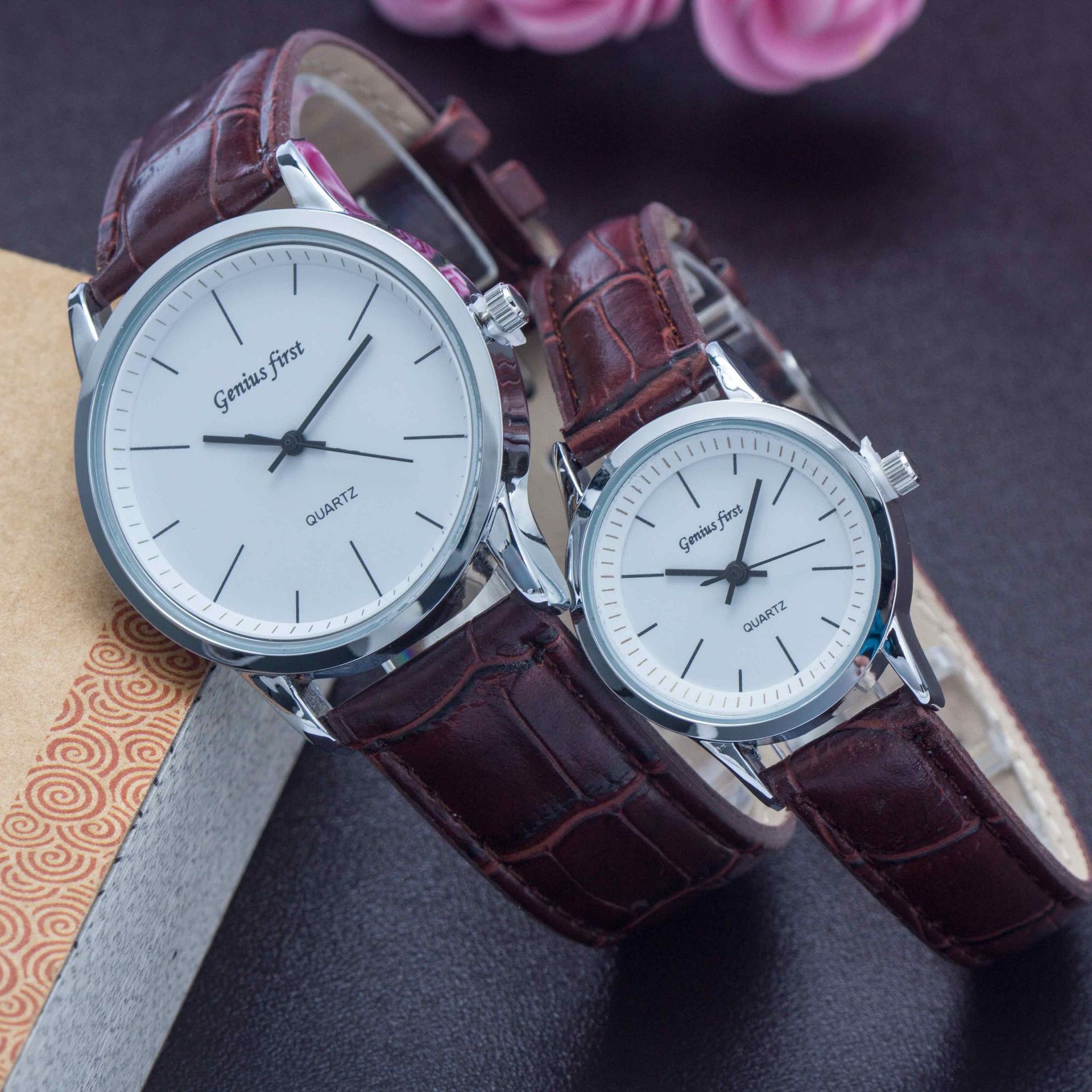 Cross-Border Couple Watch Fashion Belt Student Watch Business Men's Watch Quartz Watch Female Watches Wholesale