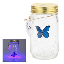 超蝶 创意仿真会飞的蝴蝶玻璃装饰 蝴蝶罐butterfly jar