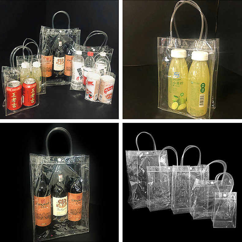 Pvc Transparent Handbag Potable Spirit Water Net Red Milk Tea Flower Bag Wedding Companion Gift Bag Packaging Bag Wholesale