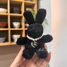 KUTI库蒂自制韩国自制龙年可爱黑色萌萌小兔子玩偶挂件吊坠装饰