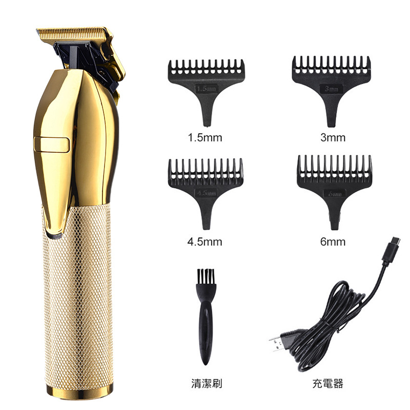 Cross-Border New Arrival Hot Sale Hair Clipper Metal Oil Head Retro USB Charging Electric Clipper Carving Styling Hair Salon Special