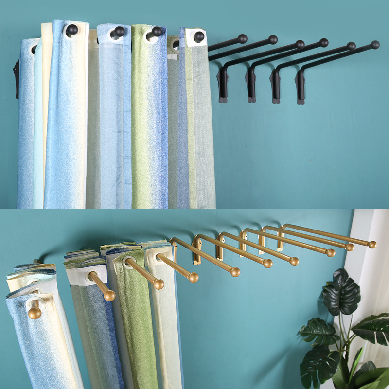 窗帘展示架上墙可移动挂样本摇摆杆吊卡窗帘店布片样品铁艺摇摆架