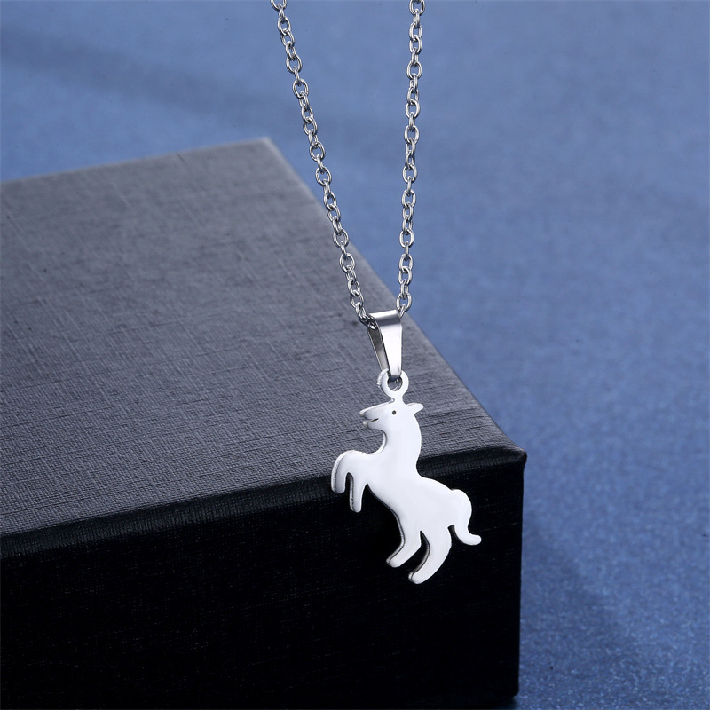 Cross-Border New Amazon Cross-Border Necklace and Earring Suit European and American Glossy Animal Pony Pendant Ornaments Wholesale