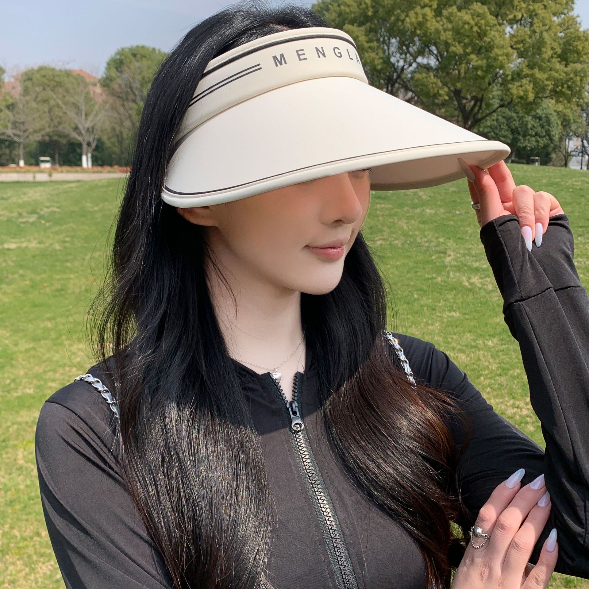 夏季空顶帽子女款2024新款防紫外线遮阳防晒帽户外出游百搭太阳帽