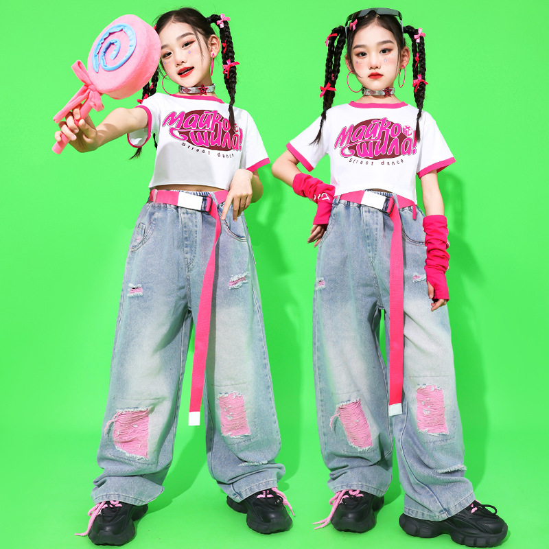 六一女童爵士舞服装多巴胺儿童演出服女团街舞潮装模特走秀炸街夏