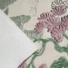 中国风复古怀旧风仿提花布纹刺绣花朵丝绸飞鸟印花PVC人造革箱包