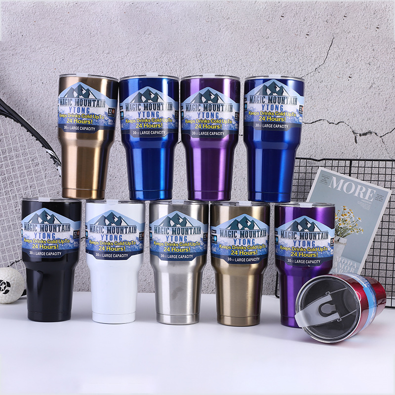 Exclusive for Cross-Border Stainless Steel Double Layer Heat and Cold Insulation Cup 30Oz Large Capacity Car Beer Large Ice Cup