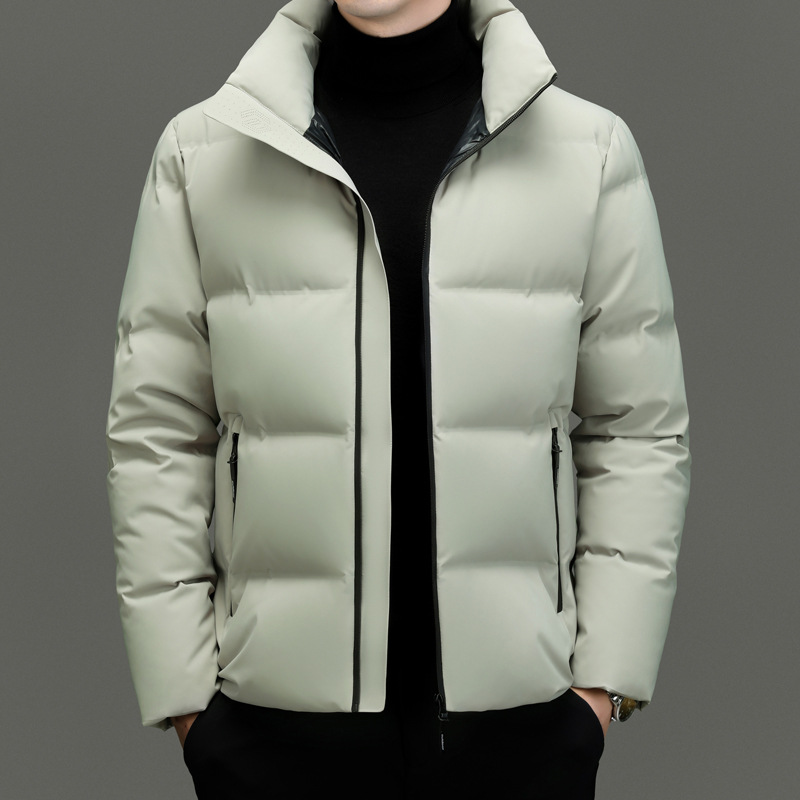 2023羽绒服男款潮男冬新款纯色宽松白鸭绒男士羽绒服防风保暖外套