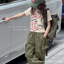 女童运动套装2024新款韩版时髦休闲宽松短袖两件套中大童洋气夏季