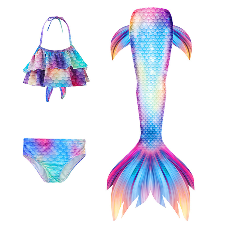 美人鱼衣服人鱼尾巴儿童泳衣女童游泳衣宝宝小童小女孩游泳服套装