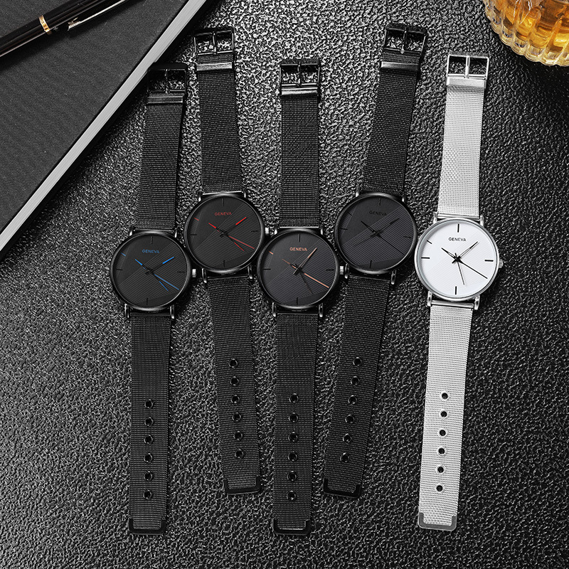 Factory Direct Supply New Internet Celebrity Minimalist Men's Mesh Strap Watch Fashion Trend Belt Quartz Watch Men's Student