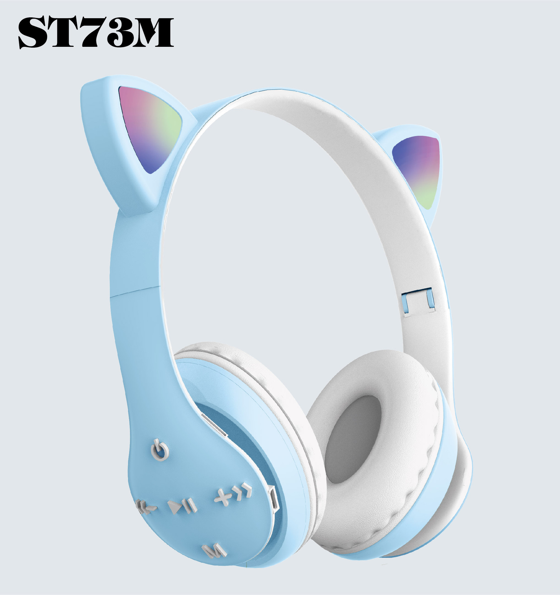 st73m发光蓝牙头戴式猫耳蓝牙耳机led灯时尚运动无线运动蓝牙耳机