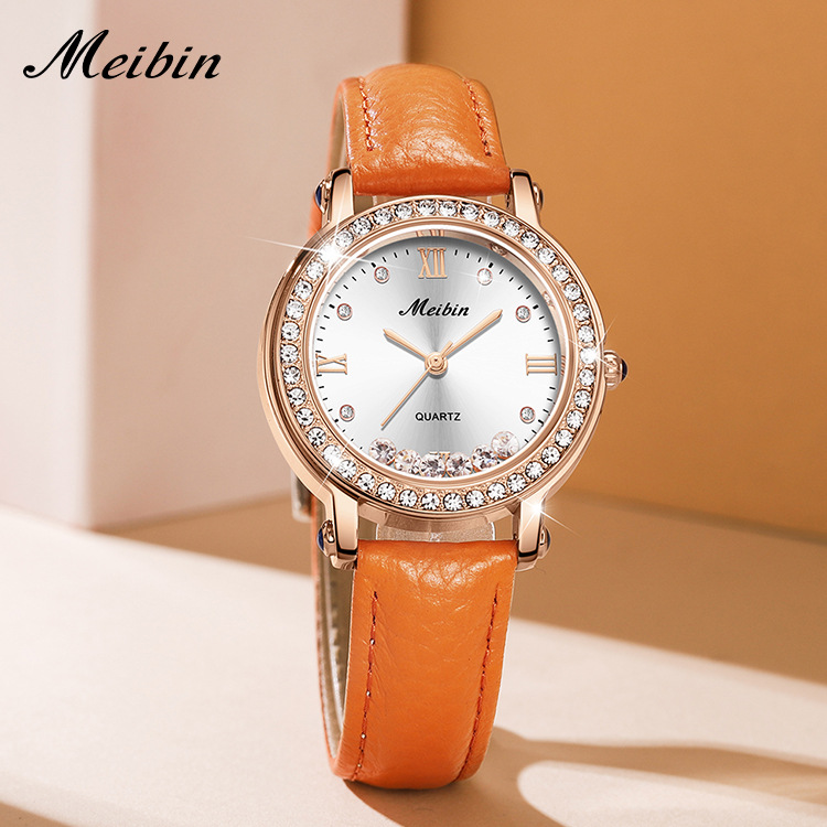 新款美宾品牌手表批发时尚防水石英表抖音直播热卖女士手表女表