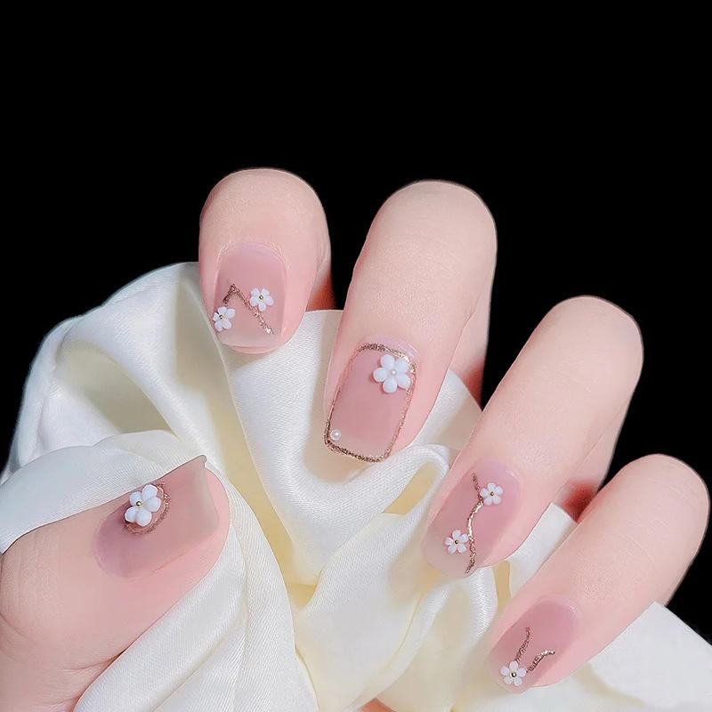 定制白露梅花甲片美甲穿戴甲可拆卸美甲假指甲美甲片流行现货成品