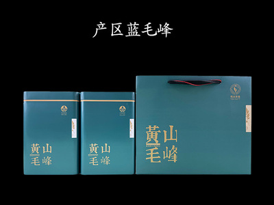 新款500克一斤装黄山毛峰空铁罐包装盒 2罐1提茶叶包装盒套听包邮