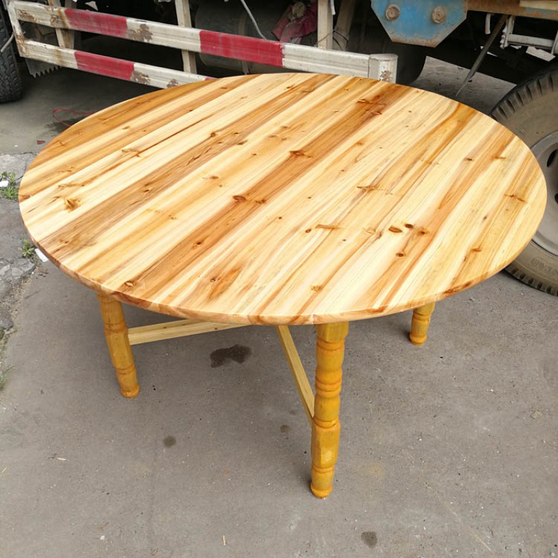 餐桌10人位圆桌1.8米大实木杉木台板面板12/10农村形吃饭子速卖通