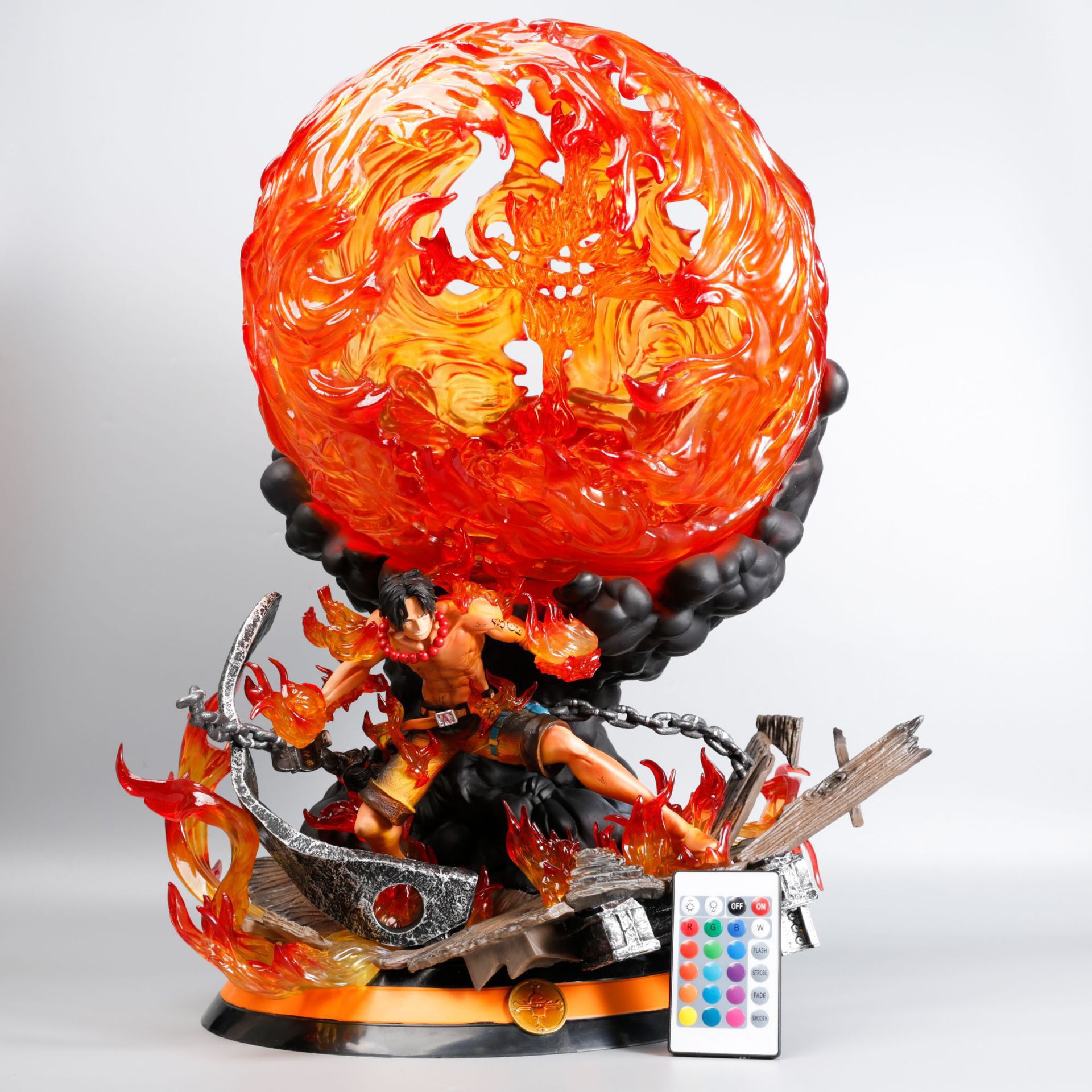 海贼 大炎戒 gk炎帝火球艾斯 16色 可发光 雕像 模型盒装手办