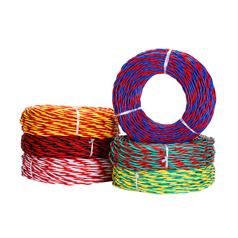 厂家定制纯铜花线家用电线zr rvs2芯075 1.0 1.5 2.5消防双绞线