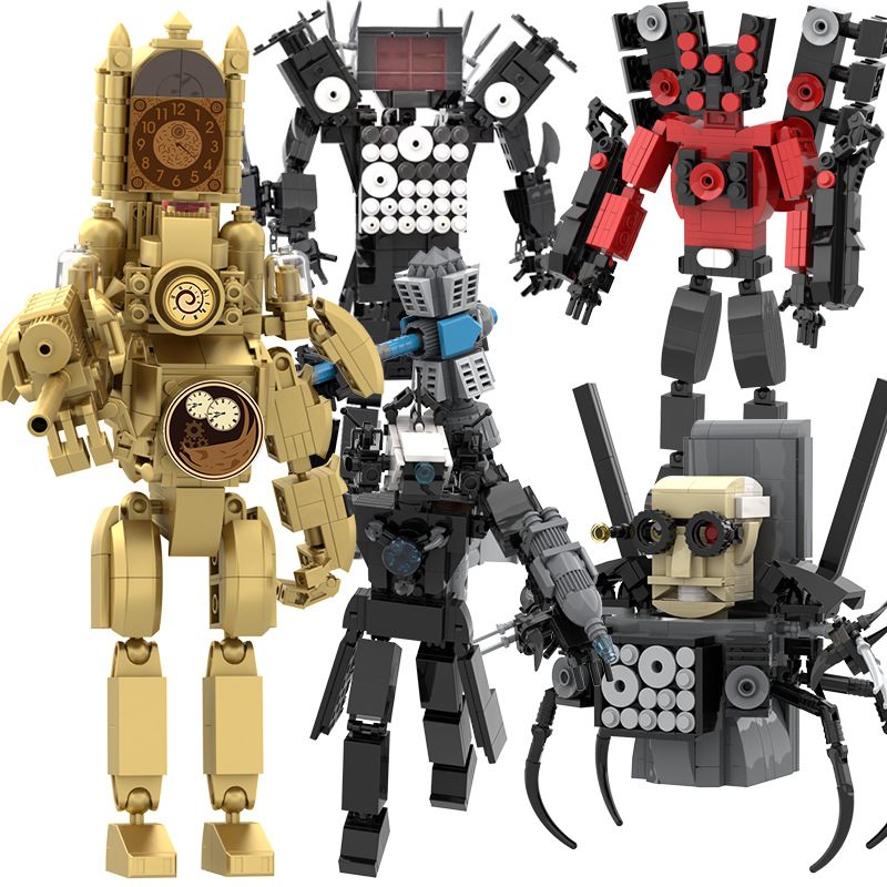跨境泰坦时钟人监控人大战马桶人电视音响人积木玩具人仔模型手办