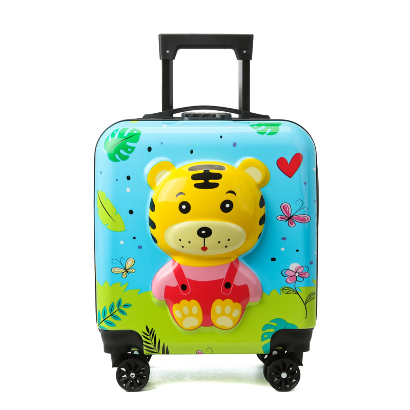 Children's Trolley Case Universal Wheel 3d Cartoon Animation Boarding Bag 18-Inch Cute Luggage Password Suitcase Wholesale