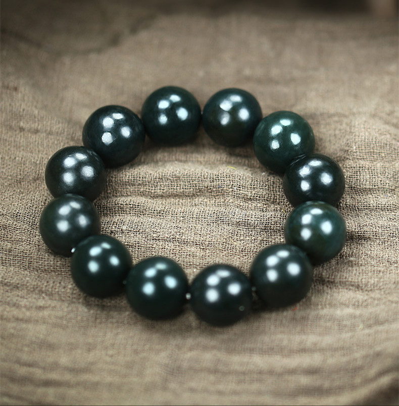 新疆和田青玉圆珠手链男款和田青玉圆珠手串玉石玉器手链直播货源