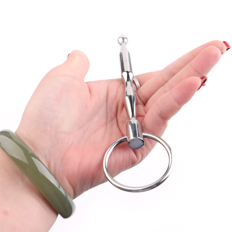 尿道扩张器金属锁环尿道堵佩戴式导尿管尿道马眼拉珠插棒成人玩具