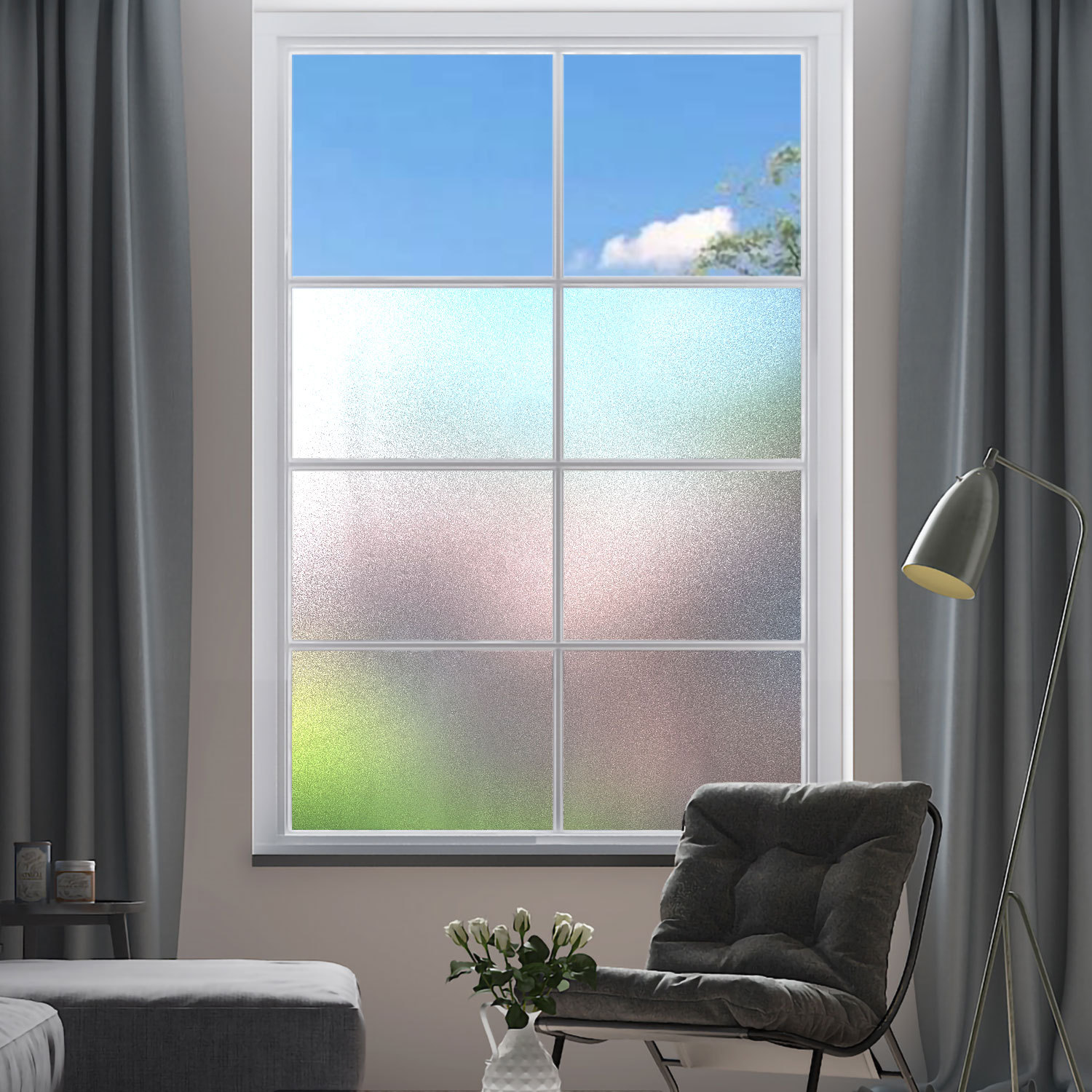 窗户遮光贴纸卫生间洗手间浴室防窥玻璃膜加厚防爆防晒磨砂玻璃贴