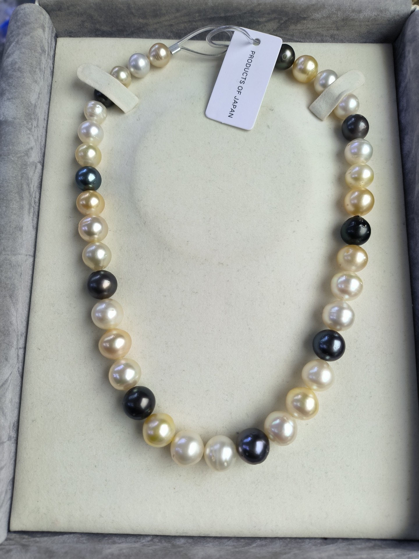 9-12mm南洋三兄弟圆微瑕混彩糖果海水珍珠项链澳白金珠大溪地