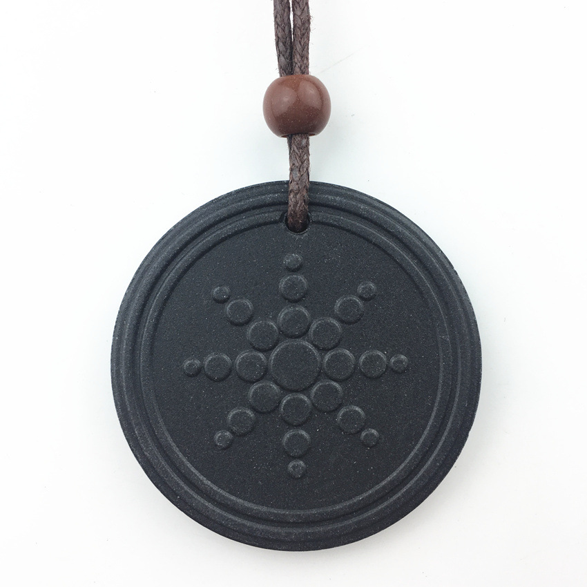 外贸天然火山石吊坠负离子吊坠量子能量石吊坠quantum pendant