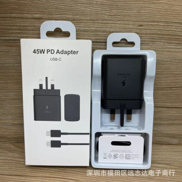 适用三星45w英规美欧规充电器note10充电头s20/s22/ 超级快充45w