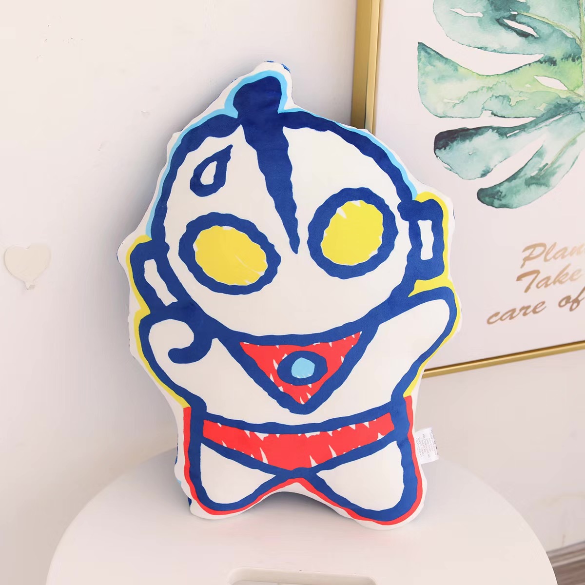 新款创意奥特q版咸蛋超人毛绒玩具公仔睡觉抱枕可爱生日礼物男