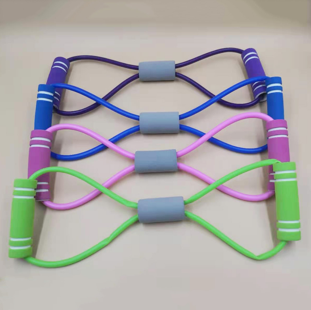 双色8字拉力器 背部训练器扩胸器女开肩颈拉伸八字拉力带拉力绳