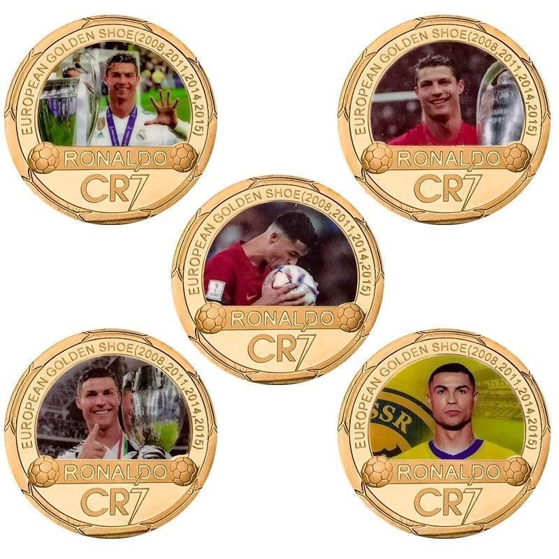 十款足球明星 c罗纪念币 压铸金属币 电镀徽章 直播礼品收藏-阿里巴巴