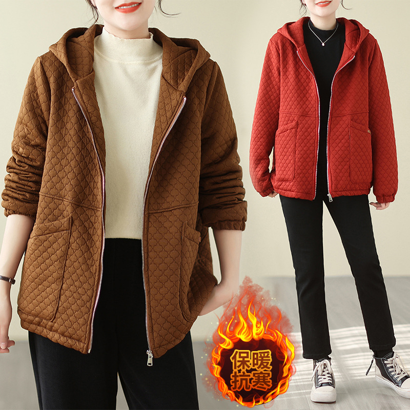 实拍夹棉外套女士冬装棉服加厚流行棉袄-阿里巴巴