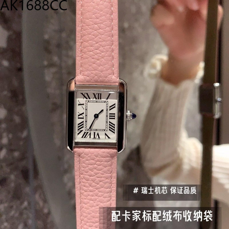 跨境外贸直播爆款官方卡家坦克手表女士新款轻奢小众方形石英腕表