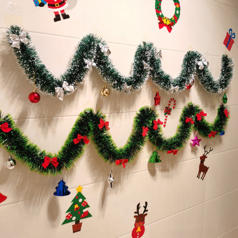 装饰拉花墨绿色彩条亮片彩带毛条店铺商场拉条挂饰树布置批发