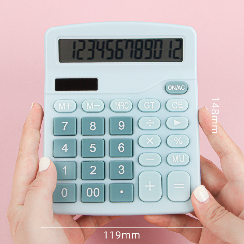 12-Bit Real Solar Calculator Large Screen Dual Power Supply Financial Accounting Computer Office Supplies Calculator