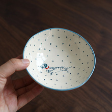 批发5寸 出口英国sop.t手绘狗图案釉下彩陶瓷碗  米饭碗沙拉碗甜